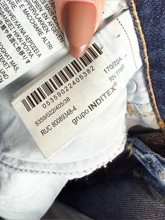 Zara Wide Leg Mid Rise Loose Fit Medium Wash Denim Jeans Size 6 - Picture 12 of 13